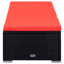 VidaXL 310226 sedia da esterno Salone Seduta imbottita Poliestere, Rattan sintetico, Acciaio Nero, Rosso - Vista aggiuntiva 5