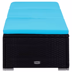 VidaXL 310227 sedia da esterno Salone Seduta imbottita Poliestere, Rattan sintetico, Acciaio Nero, Blu - Vista aggiuntiva 5