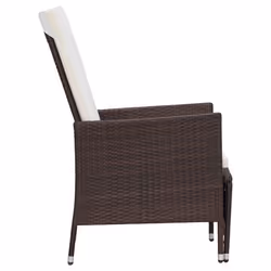 VidaXL 310229 sedia da esterno Terrazzo Seduta imbottita Poliestere, Rattan sintetico, Acciaio Crema, Bianco - Vista aggiuntiva 4