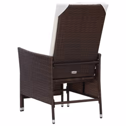 VidaXL 310229 sedia da esterno Terrazzo Seduta imbottita Poliestere, Rattan sintetico, Acciaio Crema, Bianco - Vista aggiuntiva 6