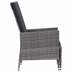 VidaXL 310230 sedia da esterno Terrazzo Seduta imbottita Poliestere, Rattan sintetico, Acciaio Antracite - Vista aggiuntiva 4