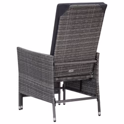 VidaXL 310230 sedia da esterno Terrazzo Seduta imbottita Poliestere, Rattan sintetico, Acciaio Antracite - Vista aggiuntiva 6