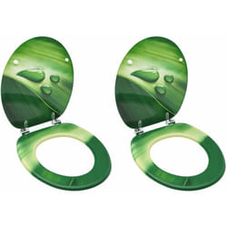 Tavolette wc e Coperc2 pz in mdf Verde Design Goccia d'Acqua Vidaxl 47162