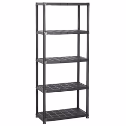 vidaXL Scaffale a 5 Ripiani Nero 71x38x170 cm in Plastica - Vista aggiuntiva 2
