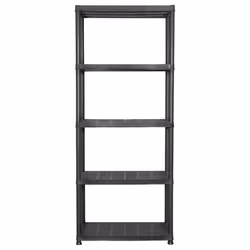vidaXL Scaffale a 5 Ripiani Nero 71x38x170 cm in Plastica - Vista aggiuntiva 3