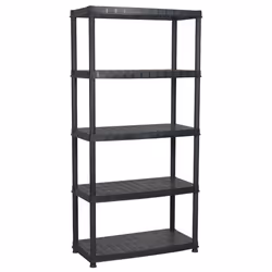 vidaXL Scaffale a 5 Ripiani Nero 85x40x185 cm in Plastica - Vista aggiuntiva 2