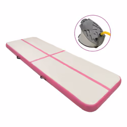 VidaXL Tappetino Ginnastica Gonfiabile con Pompa 500x100x20cm PVC Rosa