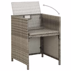 VidaXL 311907 sedia da esterno Terrazzo Seduta imbottita Rattan sintetico, Acciaio Grigio - Vista aggiuntiva 4