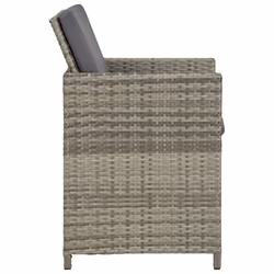 VidaXL 311907 sedia da esterno Terrazzo Seduta imbottita Rattan sintetico, Acciaio Grigio - Vista aggiuntiva 5