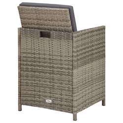 VidaXL 311907 sedia da esterno Terrazzo Seduta imbottita Rattan sintetico, Acciaio Grigio - Vista aggiuntiva 6