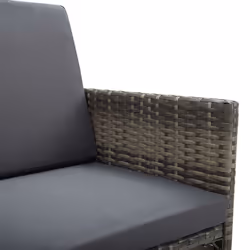 VidaXL 311907 sedia da esterno Terrazzo Seduta imbottita Rattan sintetico, Acciaio Grigio - Vista aggiuntiva 7
