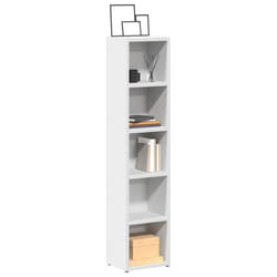 Scaffali Porta CD 2 pz Bianchi 21x16x93,5 cm Legno Multistratocod mxl 106757