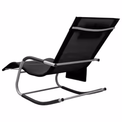VidaXL 310505 sedia da esterno Salone Seduta imbottita Acciaio, Tessile Nero, Grigio - Vista aggiuntiva 4