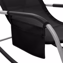 VidaXL 310505 sedia da esterno Salone Seduta imbottita Acciaio, Tessile Nero, Grigio - Vista aggiuntiva 5