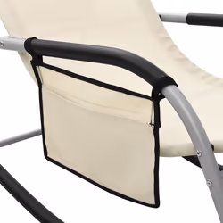 VidaXL 310506 sedia da esterno Salone Seduta imbottita Acciaio, Tessile Crema, Grigio - Vista aggiuntiva 5