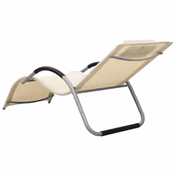 VidaXL 310514 sedia da esterno Salone Seduta imbottita Alluminio, Acciaio, Tessile Crema, Grigio - Vista aggiuntiva 4