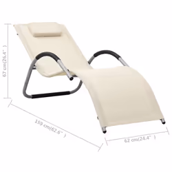 VidaXL 310514 sedia da esterno Salone Seduta imbottita Alluminio, Acciaio, Tessile Crema, Grigio - Vista aggiuntiva 7