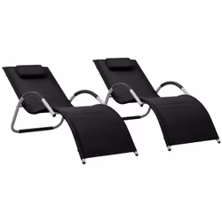 Questo set di lettini prendisole in alluminio presenta un design elegante ed è la scelta ideale per rilassarsi e godersi una  ...