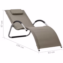 VidaXL 310519 sedia da esterno Salone Seduta imbottita Alluminio, Acciaio, Tessile Grigio, Grigio talpa - Vista aggiuntiva 8