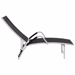 VidaXL 310521 sedia da esterno Salone Seduta imbottita Alluminio, Tessile Nero - Vista aggiuntiva 4