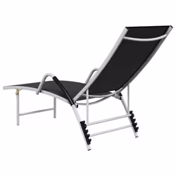 VidaXL 310521 sedia da esterno Salone Seduta imbottita Alluminio, Tessile Nero - Vista aggiuntiva 5
