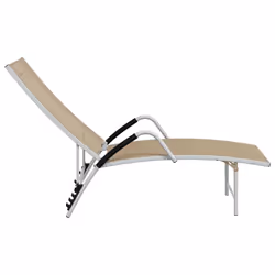 VidaXL 310522 sedia da esterno Salone Seduta imbottita Alluminio, Tessile Crema - Vista aggiuntiva 4
