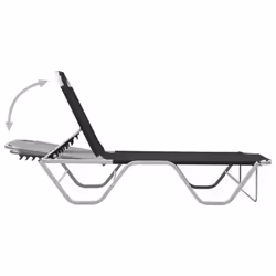 VidaXL 310525 sedia da esterno Salone Seduta imbottita Alluminio, Tessile Nero, Argento - Vista aggiuntiva 5