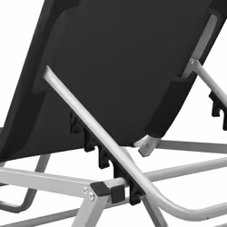 VidaXL 310525 sedia da esterno Salone Seduta imbottita Alluminio, Tessile Nero, Argento - Vista aggiuntiva 7