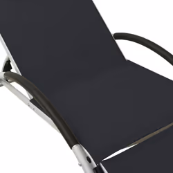 VidaXL 310529 sedia da esterno Salone Seduta imbottita Alluminio, Tessile Nero, Argento - Vista aggiuntiva 6