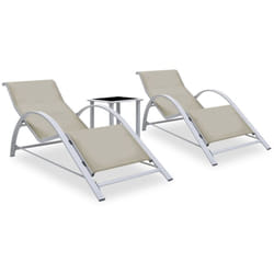 Vidaxl - Lettini Prendisole con Tavolino 2 pz in Alluminio Crema 1743