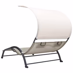 VidaXL 310544 sedia da esterno Salone Seduta imbottita Acciaio, Tessile Crema - Vista aggiuntiva 4