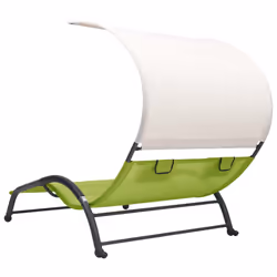 VidaXL 310546 sedia da esterno Salone Seduta imbottita Acciaio, Tessile Verde - Vista aggiuntiva 4