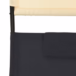 VidaXL 310547 sedia da esterno Salone Seduta imbottita Acciaio, Tessile Nero, Crema - Vista aggiuntiva 6