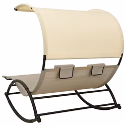 VidaXL 310549 sedia da esterno Salone Seduta imbottita Acciaio, Tessile Crema, Grigio talpa - Vista aggiuntiva 4