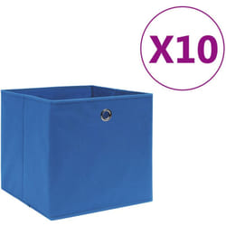 Contenitori 10 pz in Tessuto non Tessuto 28x28x28 cm Blu Vidaxl 7205