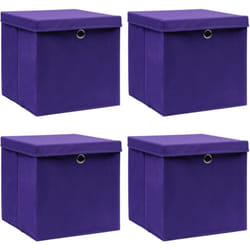 Contenitori con Coperchi 4 pz 28x28x28 cm Viola Vidaxl 671376