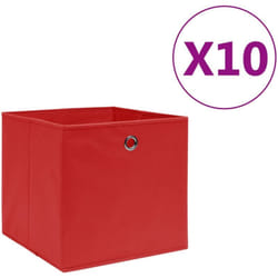 Contenitori 10 pz in Tessuto non Tessuto 28x28x28 cm Rosso Vidaxl 2149