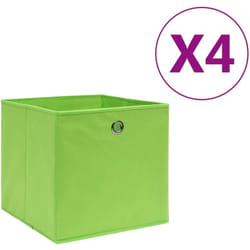 Contenitori 4 pz in Tessuto non Tessuto 28x28x28 cm Verde Vidaxl 3736