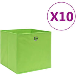 Contenitori 10 pz in Tessuto non Tessuto 28x28x28 cm Verde