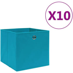 Contenitori 10 pz in Tessuto non Tessuto 28x28x28 cm Azzurro Vidaxl 6308