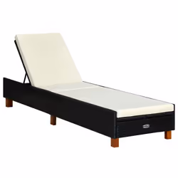 VidaXL 310474, Salone, Seduta imbottita, Legno di acacia, Poliestere, Rattan sintetico, Acciaio, Crema, Bianco, 550 mm, 2000 ...