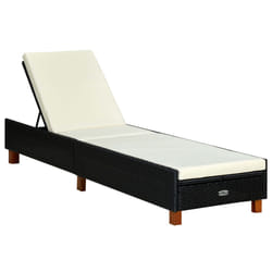 VidaXL 310474 sedia da esterno Salone Seduta imbottita Legno di acacia, Poliestere, Rattan sintetico, Acciaio Crema, Bianco