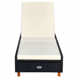 VidaXL 310474 sedia da esterno Salone Seduta imbottita Legno di acacia, Poliestere, Rattan sintetico, Acciaio Crema, Bianco