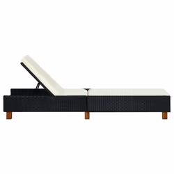 VidaXL 310474 sedia da esterno Salone Seduta imbottita Legno di acacia, Poliestere, Rattan sintetico, Acciaio Crema, Bianco
