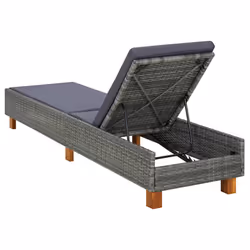 VidaXL 310475 sedia da esterno Salone Seduta imbottita Legno di acacia, Poliestere, Rattan sintetico, Acciaio Grigio - Vista aggiuntiva 4