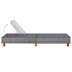 VidaXL 310475 sedia da esterno Salone Seduta imbottita Legno di acacia, Poliestere, Rattan sintetico, Acciaio Grigio - Vista aggiuntiva 5
