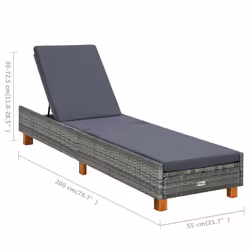VidaXL 310475 sedia da esterno Salone Seduta imbottita Legno di acacia, Poliestere, Rattan sintetico, Acciaio Grigio - Vista aggiuntiva 7