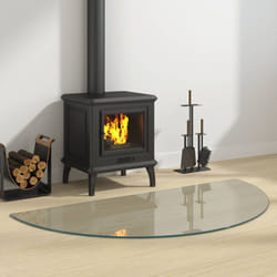Lastra in Vetro per Caminetto Semicircolare 1200x600 mm Vidaxl 55366
