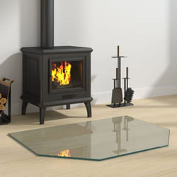 Lastra in Vetro per Caminetto Esagonale 80x60 cm Vidaxl 66424