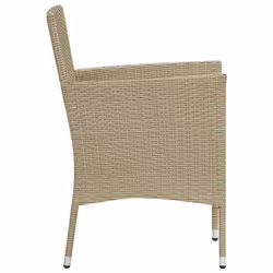 VidaXL 310553 sedia da esterno Terrazzo Seduta imbottita Poliestere, Rattan sintetico, Acciaio Crema, Bianco - Vista aggiuntiva 4